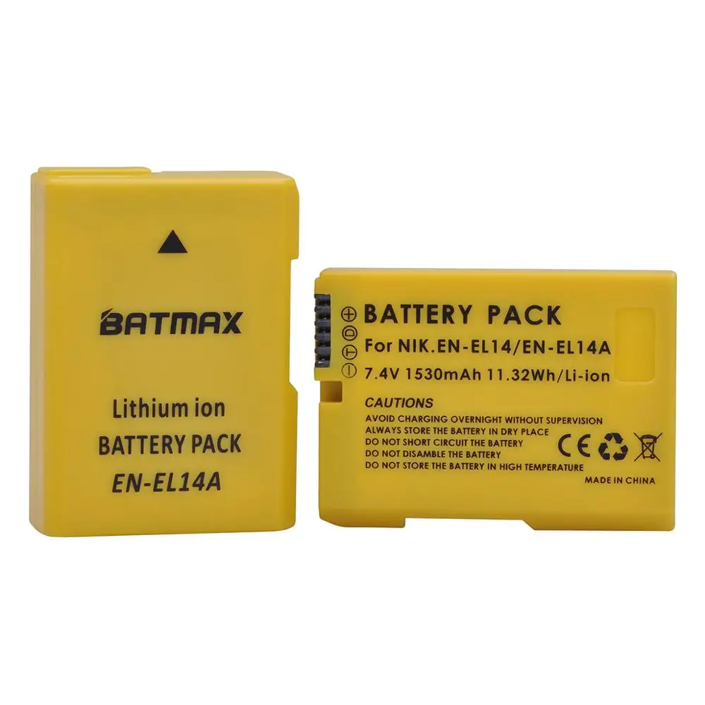 Аккумулятор EN EL14a 1530/EN-EL14 мАч 2 шт. двойное зарядное устройство USB Type-C с ЖК-дисплеем