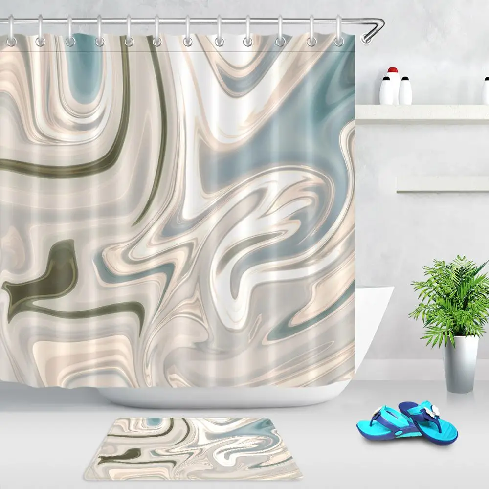 Современная Водонепроницаемая шторка для душа из полиэстера с абстрактным