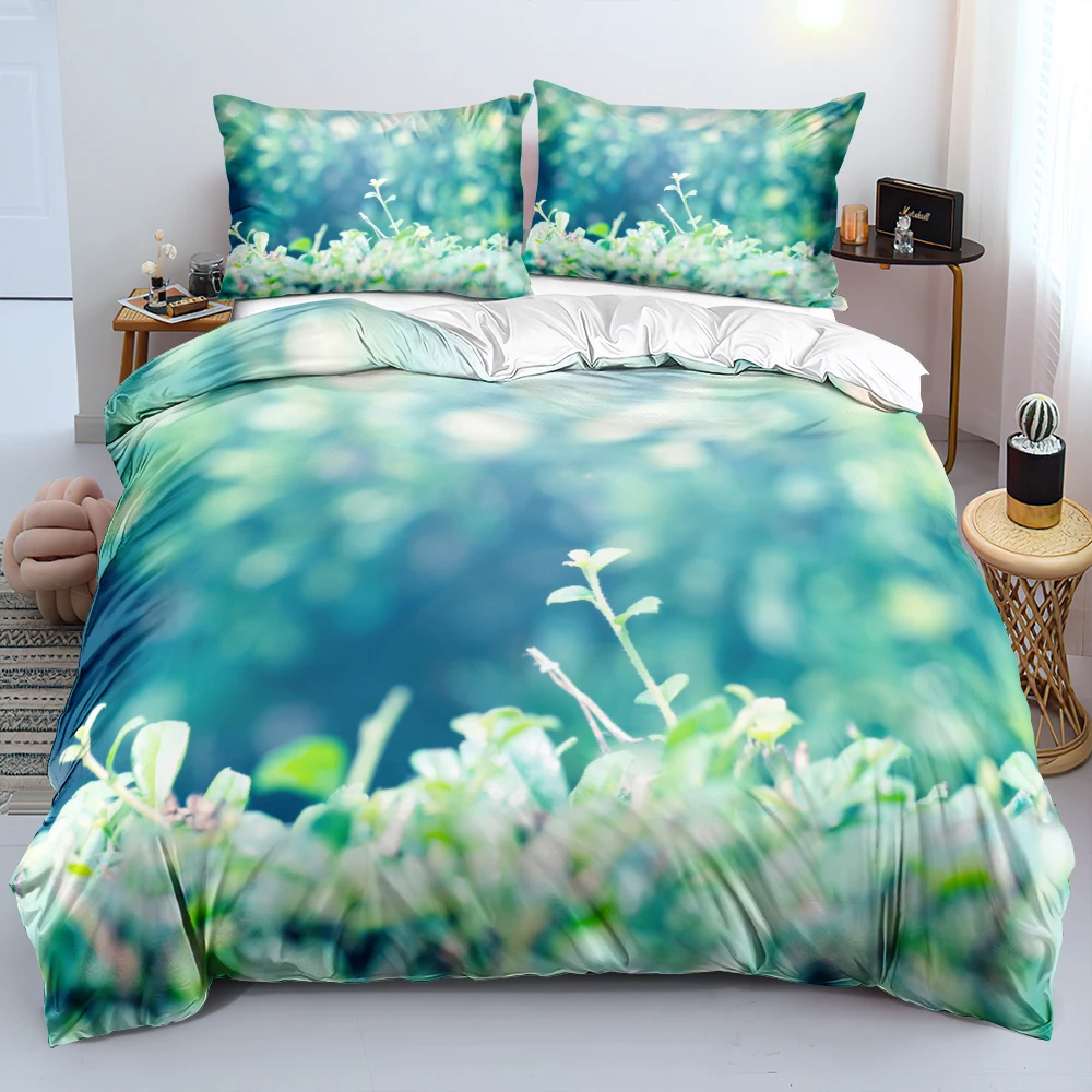 

Green Leaves Bed Linen Plant Duvet cover set Quilt/Comforter case Pillow shams 200x200 King Queen Double Full size Bedding sets