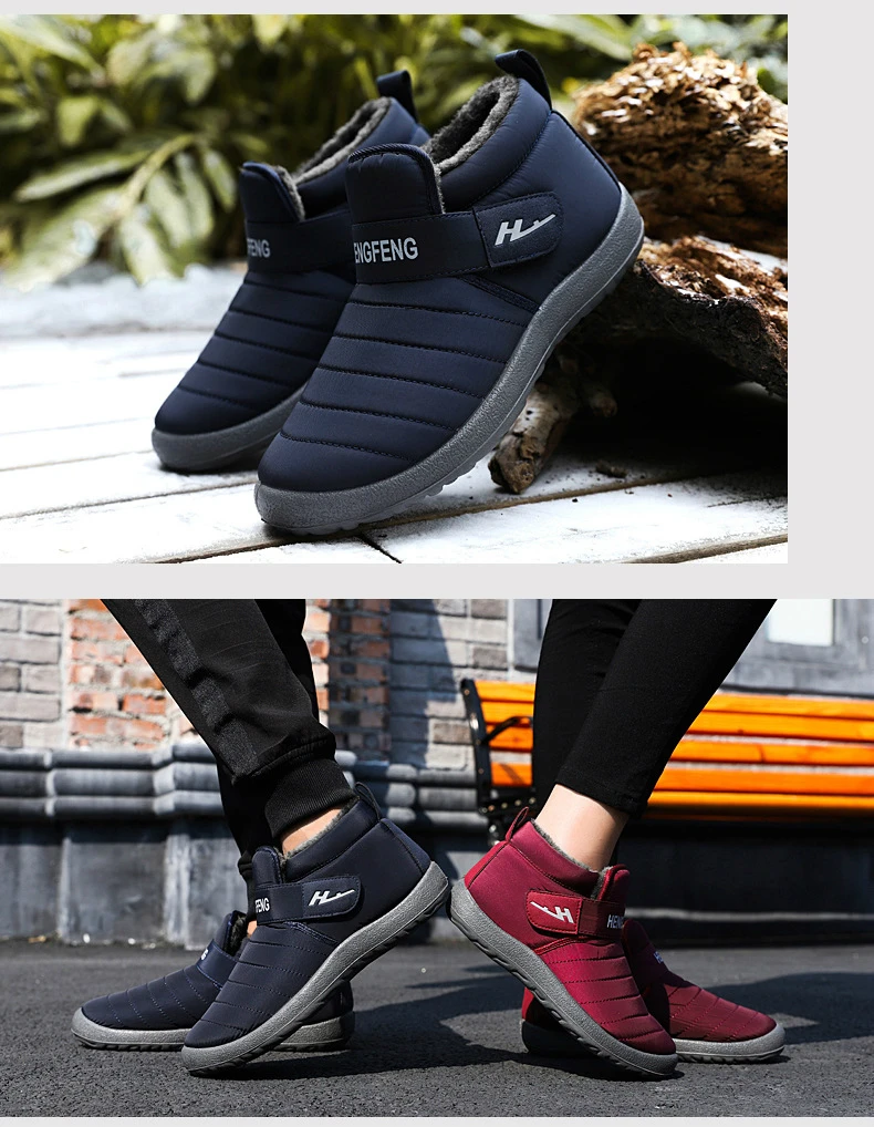 Promotion New Winter Women Shoes Snow Boots Unisex Fashion Plush Warm Waterproof Non-slip Booties Woman Low-cut Casual Shoes