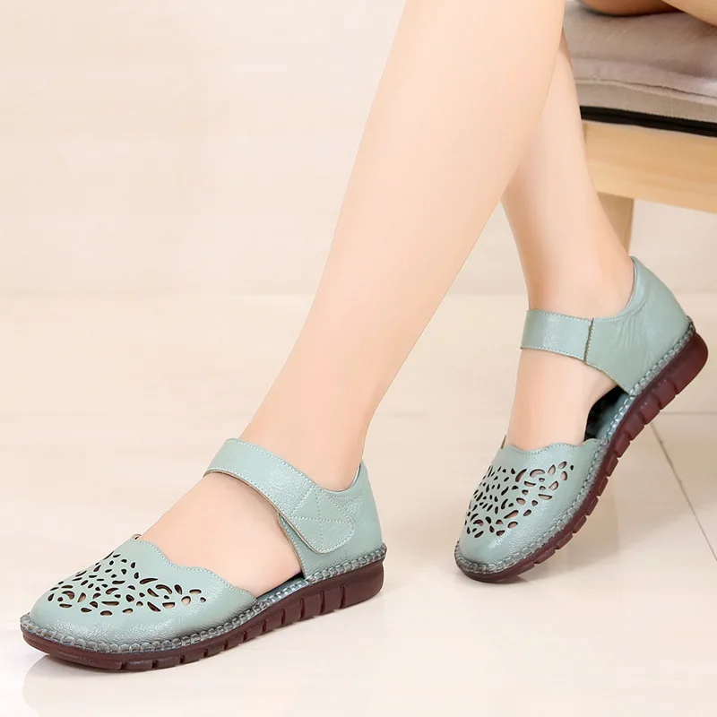 Женские босоножки на плоской подошве GKTINOO модные повседневные из натуральной