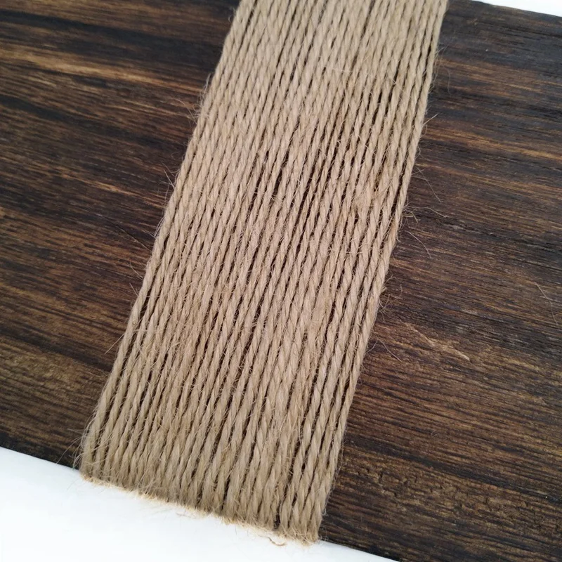 DIY ручной работы джутовая веревка 1000 футов 2 мм 3 слоя натуральный джутовый шпагат