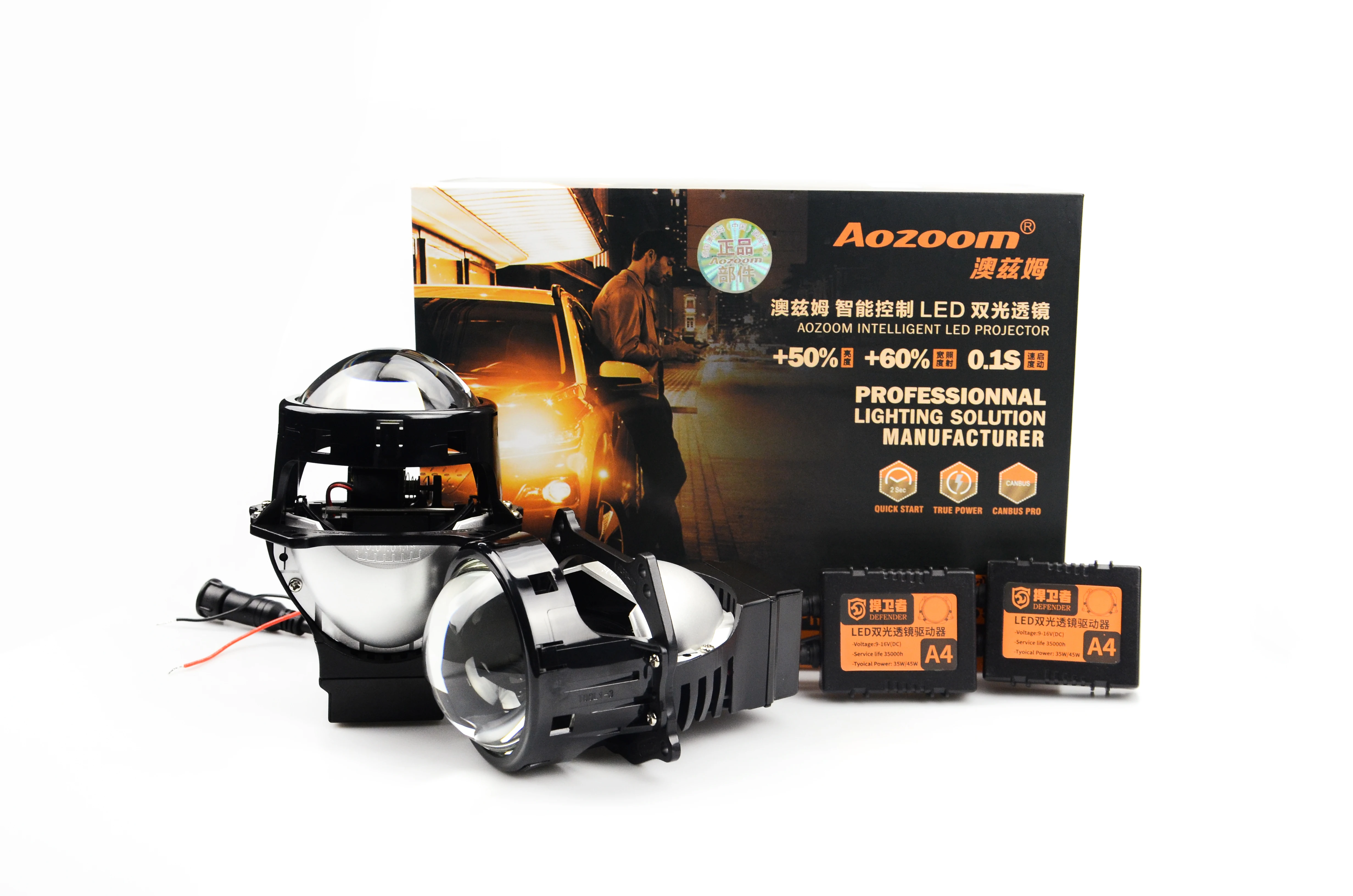 Aozoom 2019 обновленная модель супер качество 2 шт. 35 Вт 4200LM A4 3 0 дюймов LED Би проектор