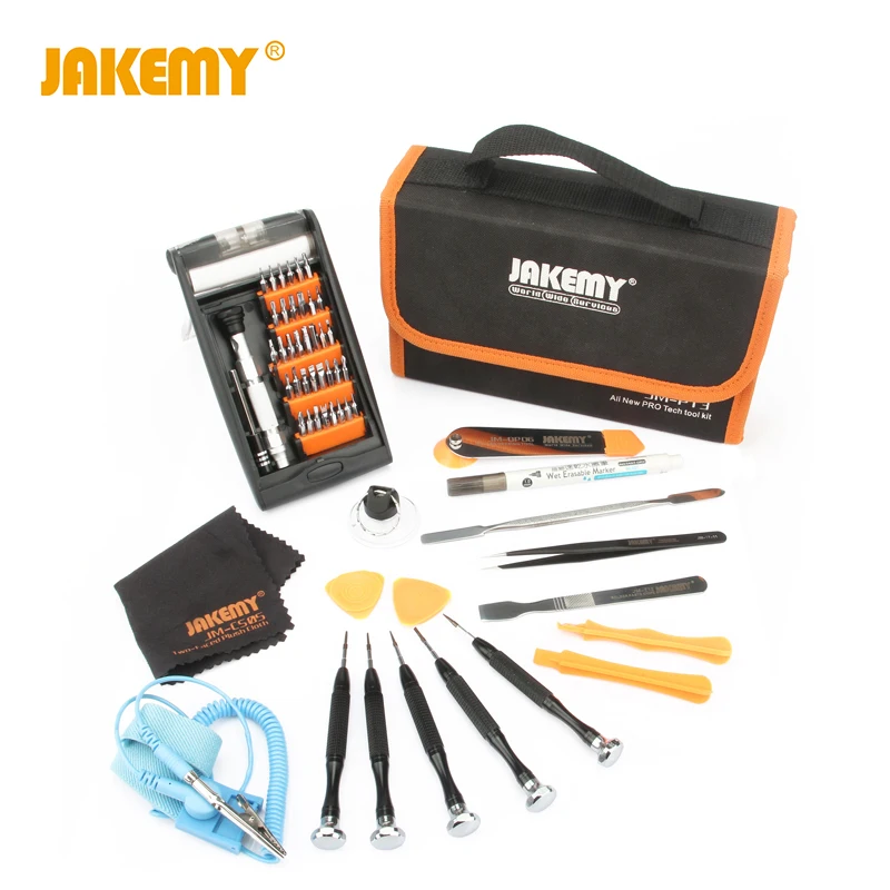 

JAKEMY Repair Tools Kit Ferramentas Screwdriver/Metal Spudger/Oily Pen/Absorb Operating Mat For Computer Mobile Phone Furniture