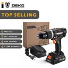 DEKO GBD20DU3 20 Вольт макс бесщеточная электрическая Ударная дрель беспроводной шуруповерт 2 Ач литий-ионная батарея 13 мм 2-скоростной момент 58 нм