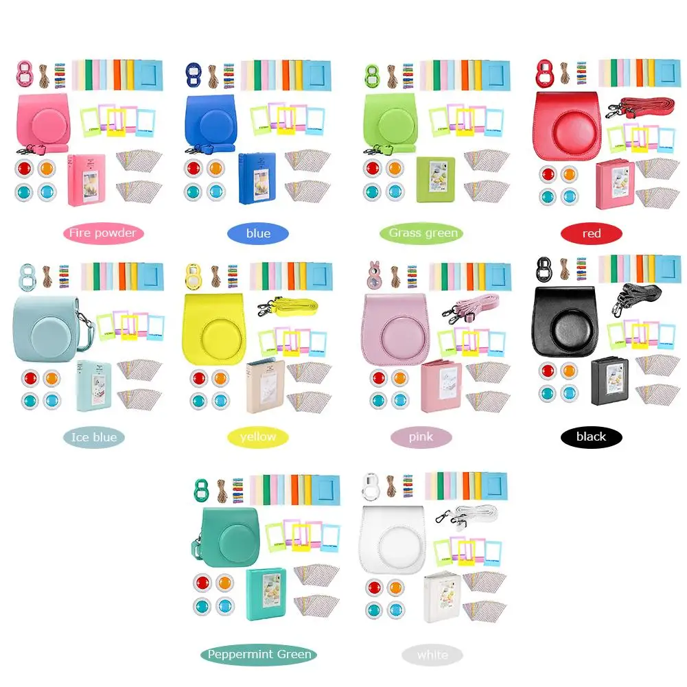 9 в 1 для Instax Mini 8 прозрачный полный защитный чехол камеры + цветные фильтры
