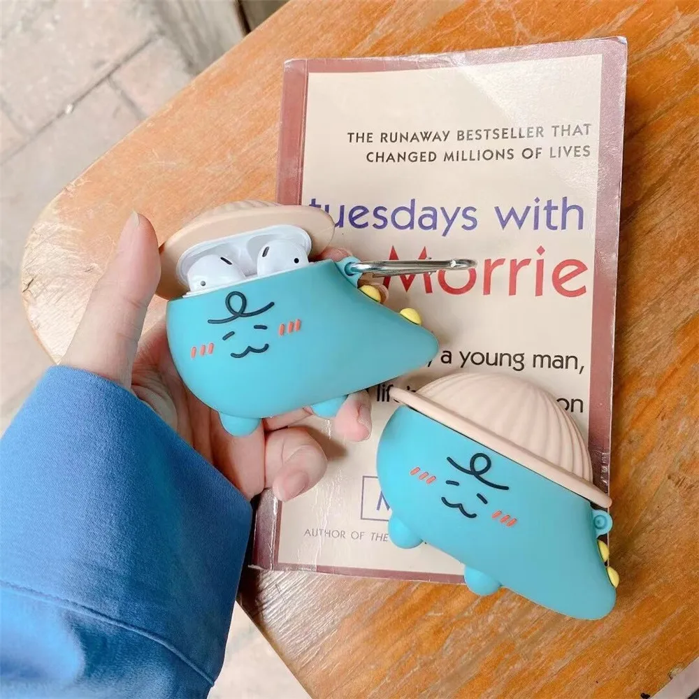 

Чехол для Airpods 1 2 Pro, милый маленький динозавр, силиконовый мягкий чехол для Airpods Pro, Беспроводная Bluetooth-гарнитура, защитный чехол