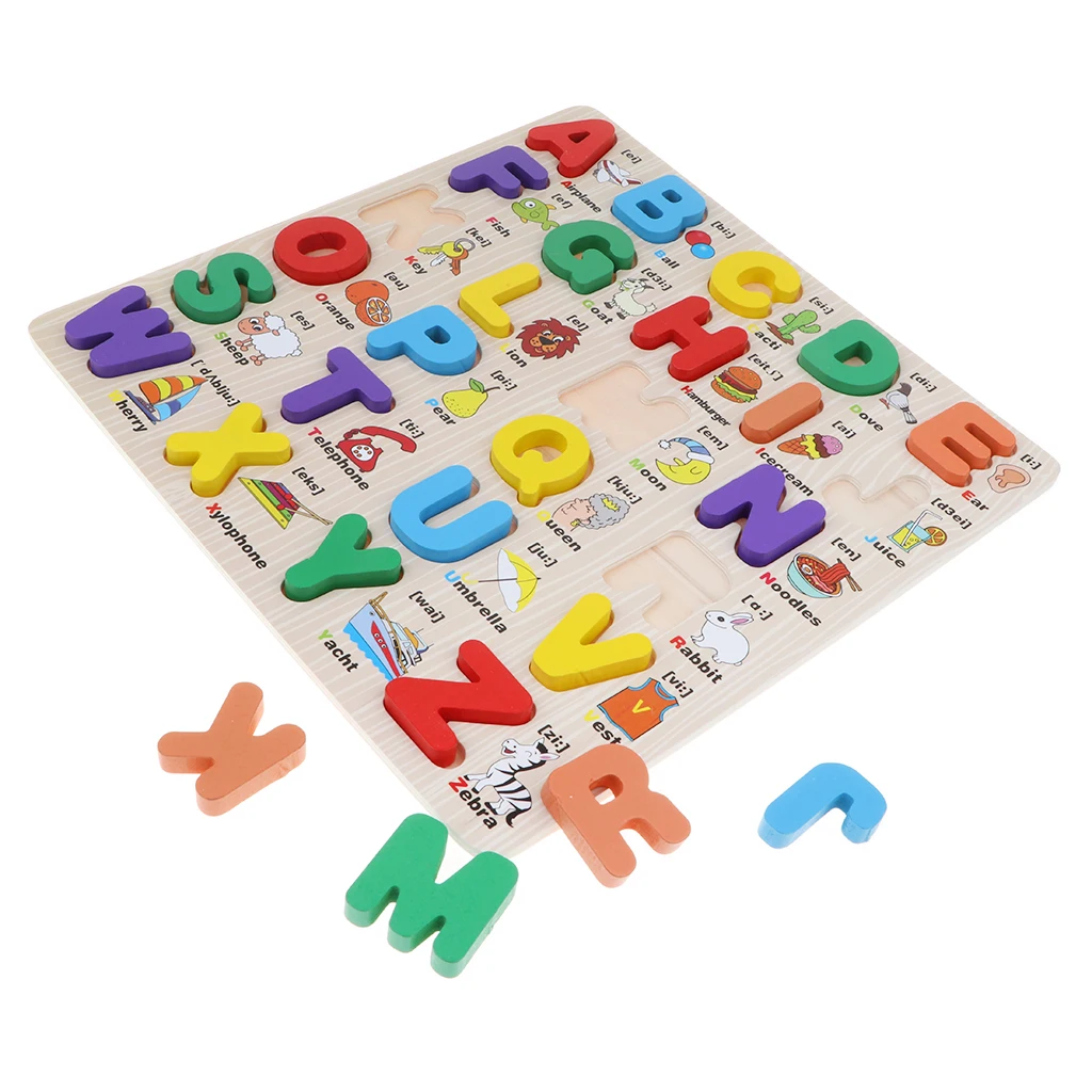 

Wooden ABC Letters Baby Toddler Preschool Kid Educational Toy Alphabet