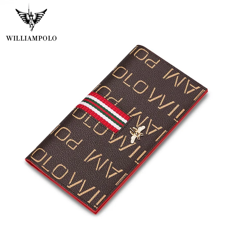 Роскошные Брендовые женские кошельки WILLIAMPOLO из ПВХ и синтетической кожи Длинные