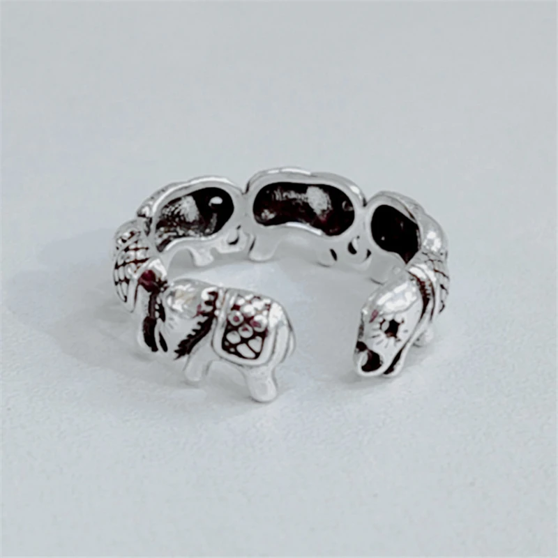 Женское кольцо с S-образной регулировкой Винтажное на палец в виде слона стиле