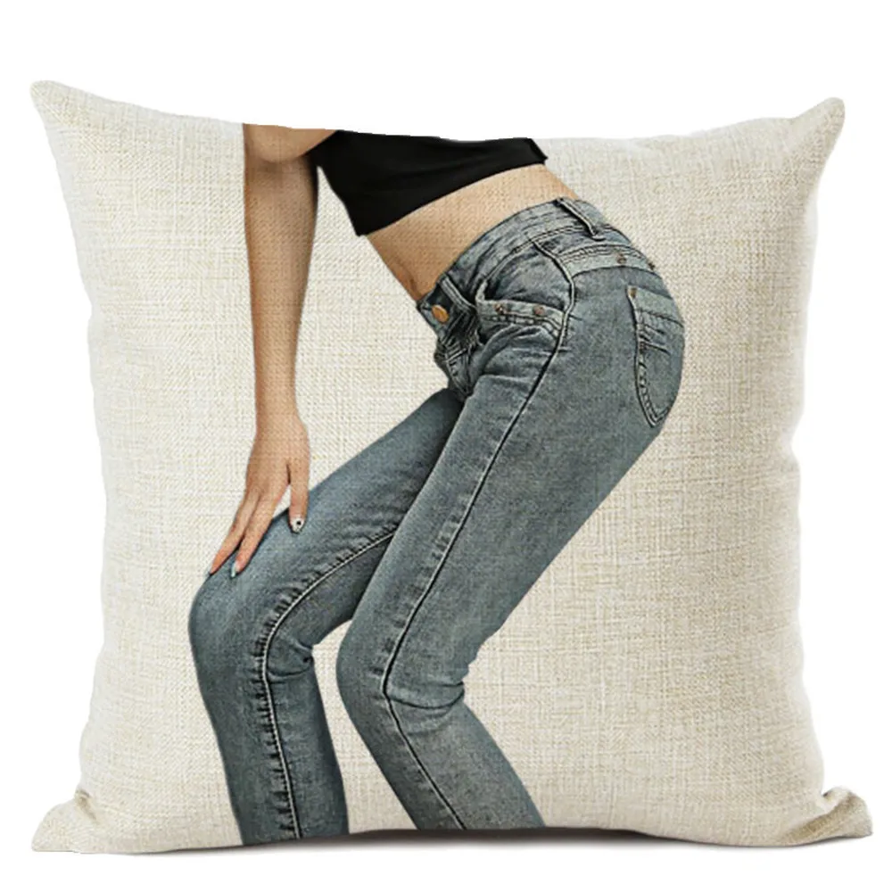 Модный Стильный чехол для подушки 45x45 см льняная наволочка гостиной дивана
