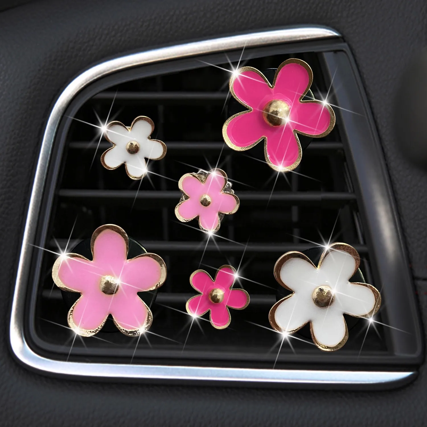 

Клипса для кондиционера автомобиля, симпатичная Цветочная Маргаритка, освежитель воздуха, аксессуары для салона автомобиля для девочек и ж...