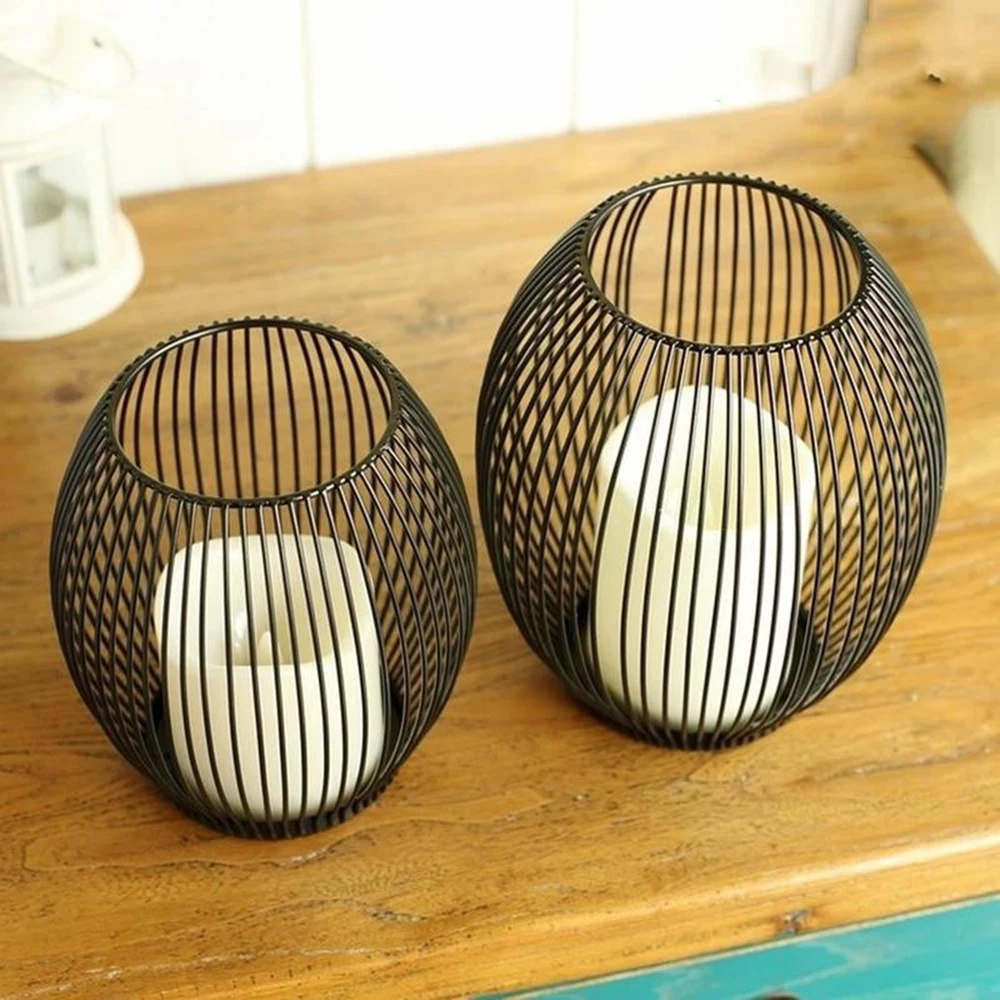 3 pcsset iron candle holder hollow vintage lanterns table candlestick wedding candle holders home decor lighting no candles free global shipping