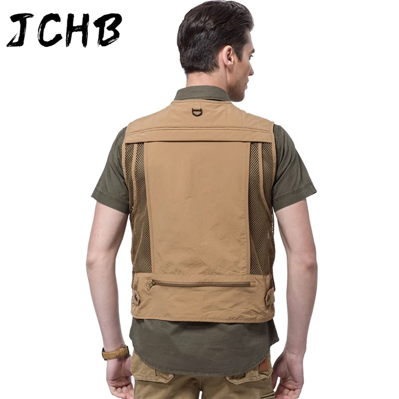 

Spring 2021 New Brand Travels Jackets Vest Tops Men Mesh Vest Plus Size M-XXXXL Photographer Vests Men Sleeveless Pockets Jacket