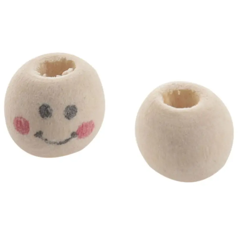

Wooden Round Smile Face Loose Beads 10Mm (Pack Of Approx. 40Pcs)