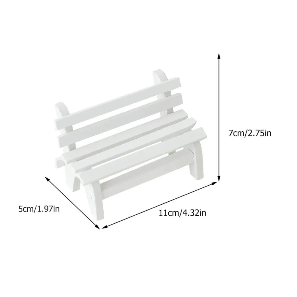 

6pcs Miniature Bench Model Doll House Ornament Mini Chair Adornment Photo Props