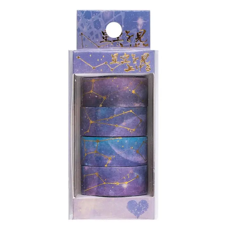 

4 Rolls/set Starry Sky Cherry Blossoms Washi Tape Adhesive Tape DIY Scrapbooking Sticker
