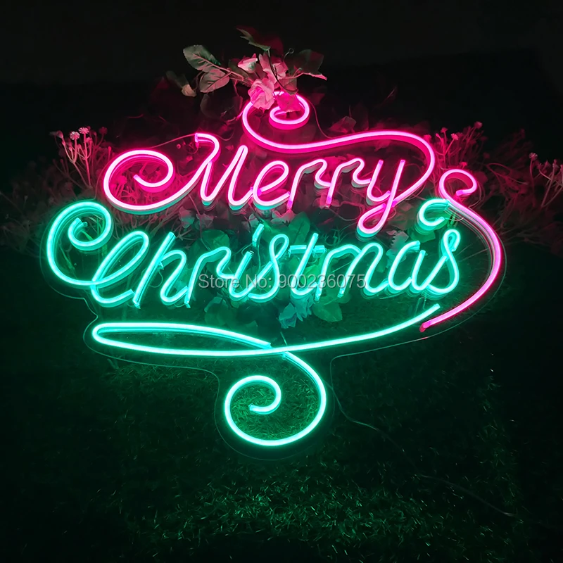 Неоновый светильник Merry Christmas на заказ ручной работы вечерние праздничные декор