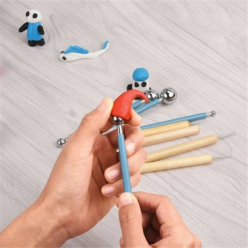 

9 Pcs/set 2-Way Nail Art Dotting Dot Pen Marbleizing Manicure Tools Portable DIY Mix Tips J99Store