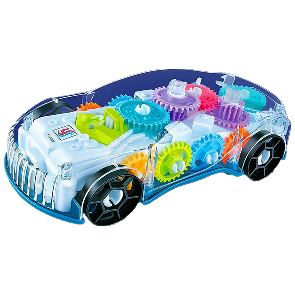 

Luminous Flashing Toy Transparent Light LED Music Mechanical Gear Vehicle Car Model for Kids Educational Toys