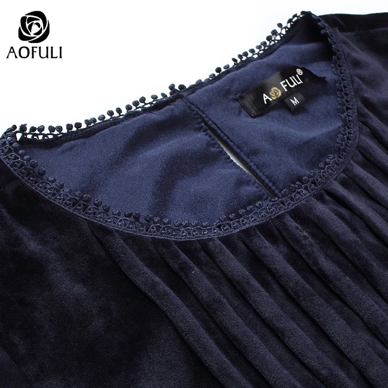 XL/2XL/3XL синее красное женское бархатное свободное Повседневное платье большого