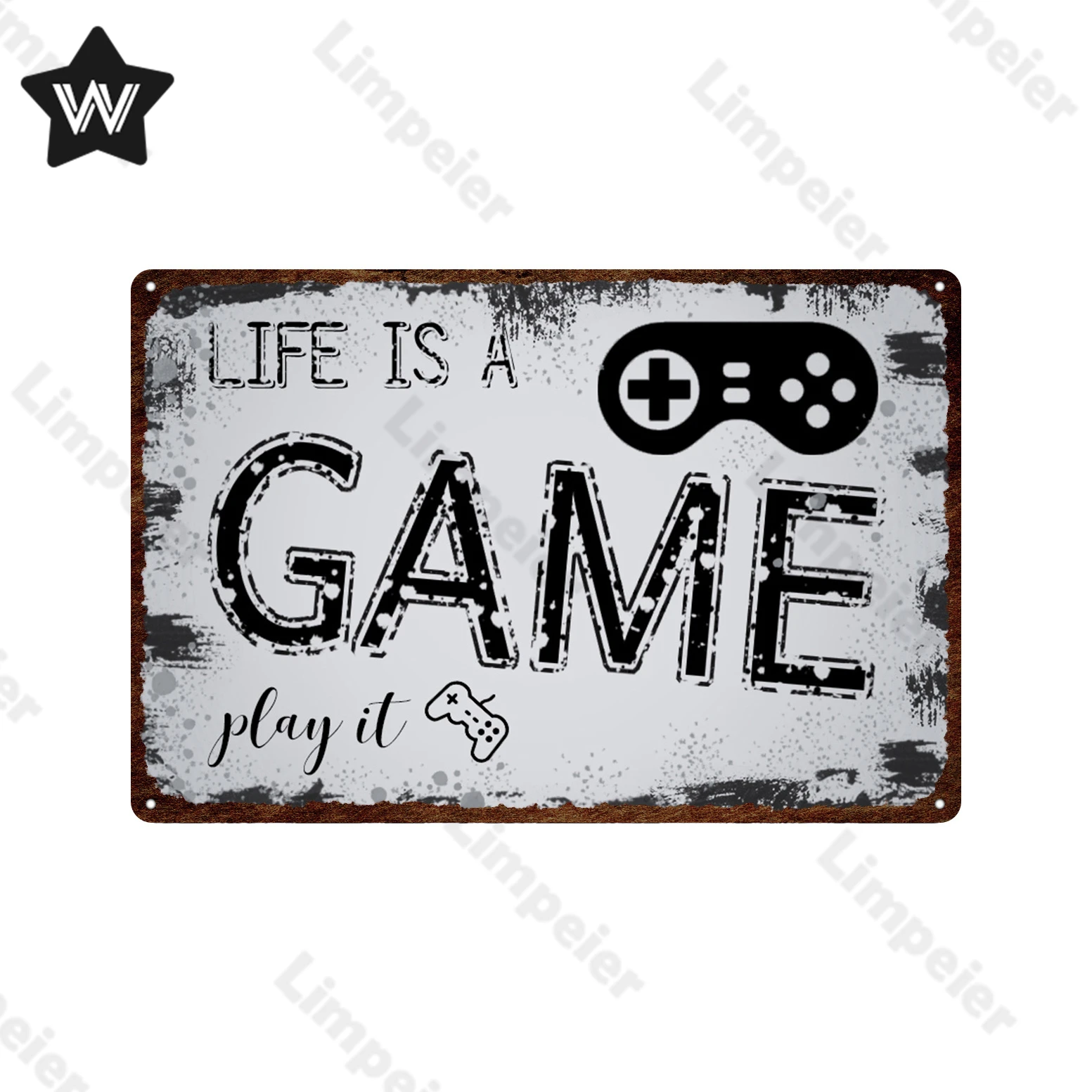 Винтажная металлическая вывеска для геймеров настенные стикеры в стиле ретро