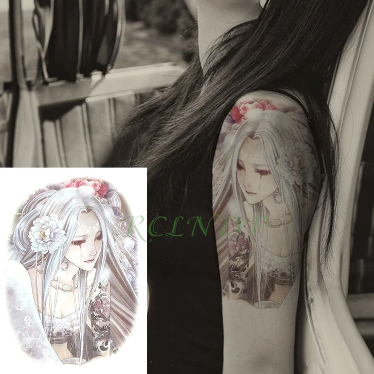 Водонепроницаемые Временные татуировки богиня стикер красота и чудовище