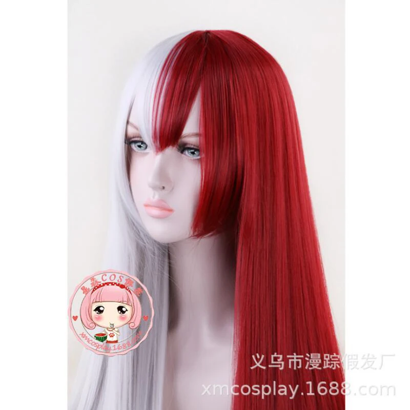 

My Hero Academy Todoroki Shoto, peluca larga para mujer, disfraz de Cosplay, Boku no Hero Academy Hair, pelucas para fiesta de