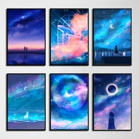 anime sailor moon poster canvas painting starry sky star space wall picture print aesthetic living room decoration home decor