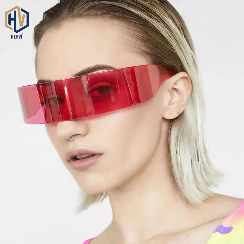 Мода выпускного косплей реквизит будущее цельные Солнцезащитные очки Мужчины