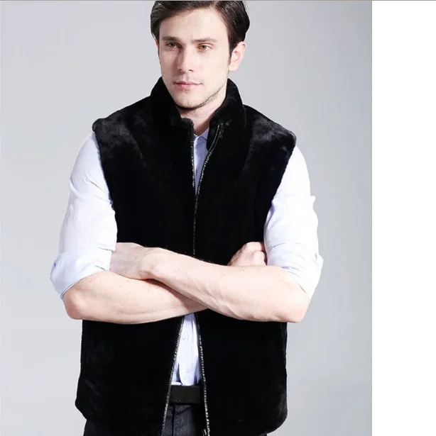 2019 зимние пальто из искусственного меха для мужчин без рукавов меховое со