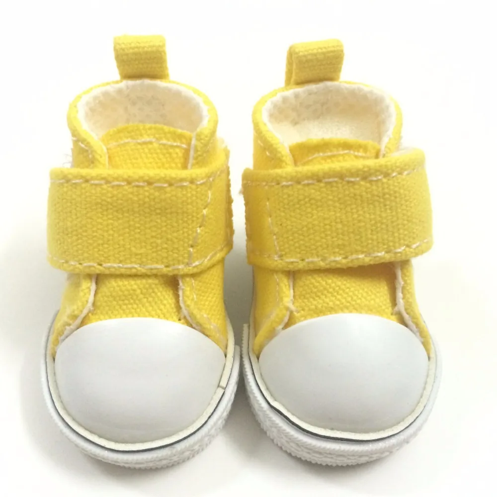 yellow 1/6 BJD обувь кукла 5 см парусиновая обувь кроссовки для кукол, мини-игрушка обувь для России DIY ручной работы аксессуары для кукол игрушки подарок для ребенка - Цвет: yellow