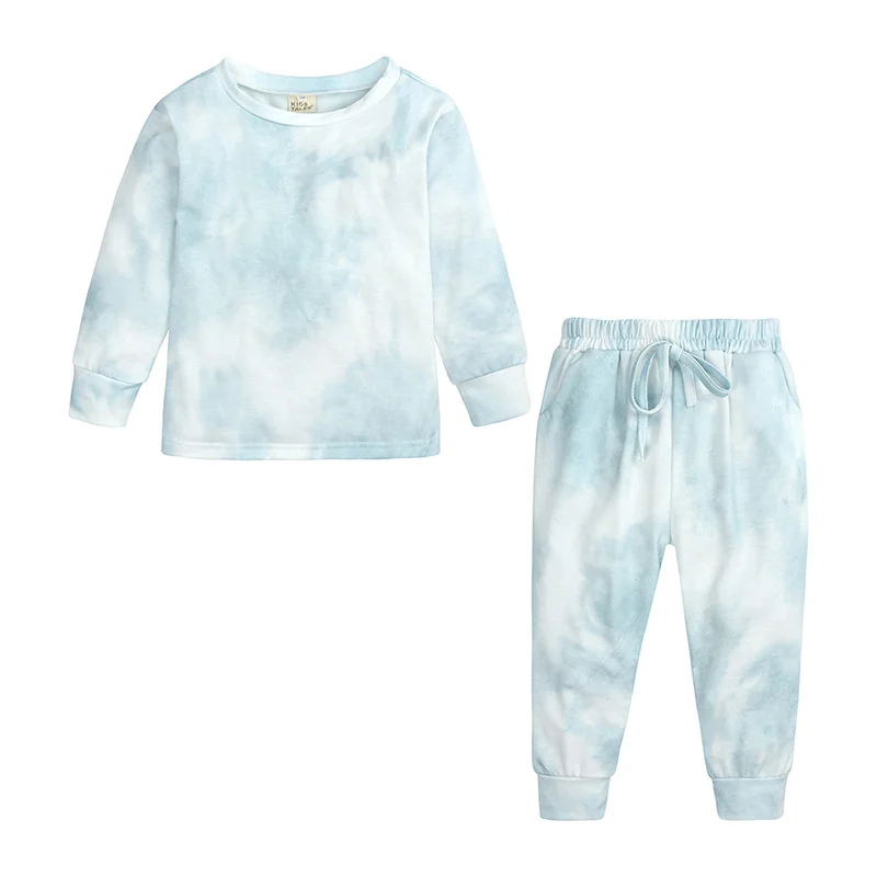 

Girls Sportswear Sets Autumn Winter Clothes New Tie Dye Printed Children 2-7year Clothing Sets