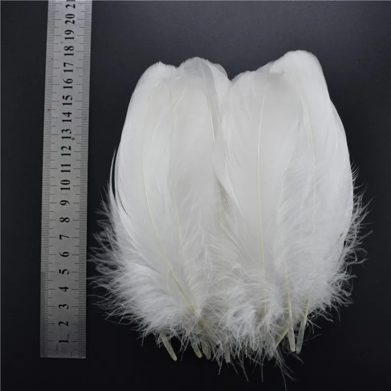 15-20CM 6-8inch 20 шт./лот, Белый Петух, гусь, перья фазана для рукоделия, курица, утка, павлин, отец, страусиные перья, свадебное украшение шлейф - Цвет: 15-20CM 6-8inch