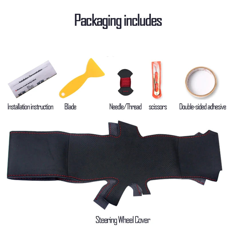 WCaRFun черный чехол рулевого колеса автомобиля из искусственной кожи для BMW E90 335 335i