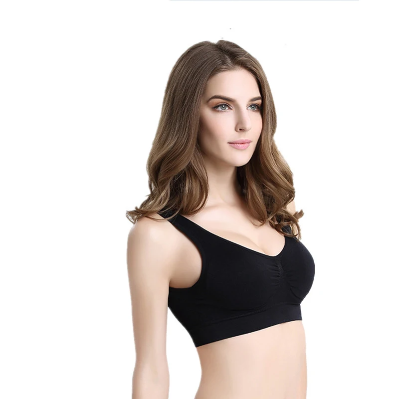 Sports Bra Women Fitness Top Seamless Yoga Black White Running Gym Crop Push Up Sport (No chest pad) | Спорт и развлечения