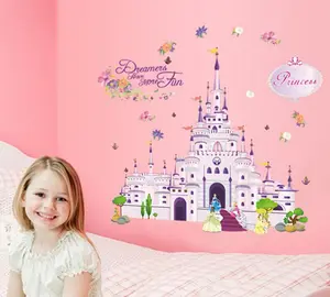 Виниловые наклейки на стену с изображением замка мечты принцессы из мультфильма, украшение для детской комнаты для девочек, настенные художественные плакаты