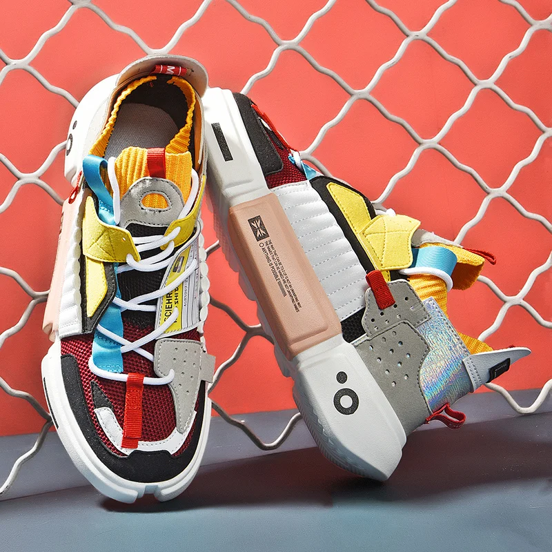 Hot Colourful Designer Shoes Men Casual Comfort Soft Men Running Shoes Fashion Outdoor Damping Non-slip Walking Sneakers Men