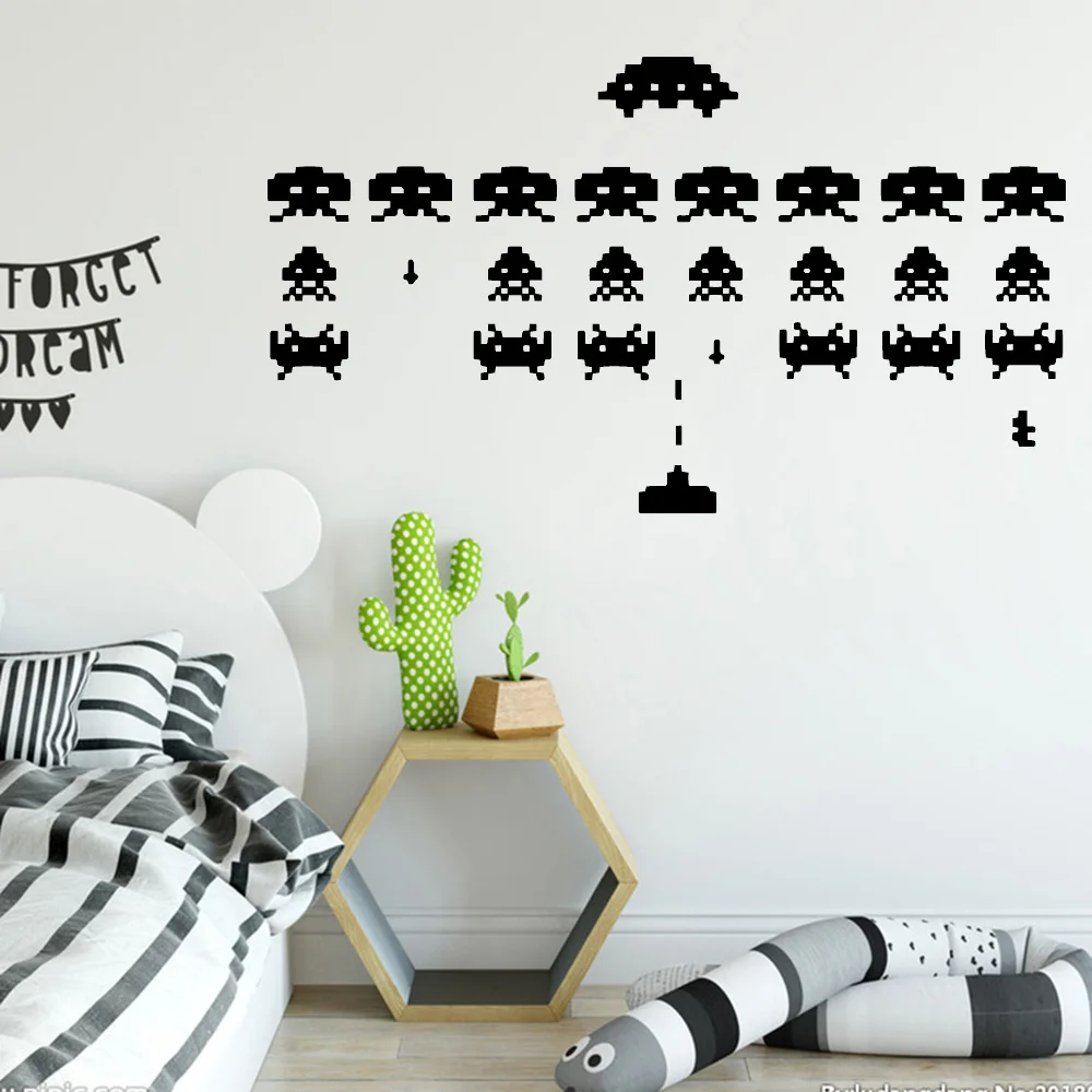 С рисунком из мультфильма тетрис настенный игровой стикер для детей (по обеим