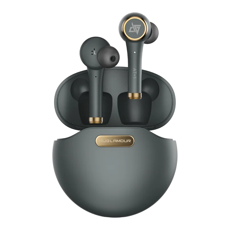 Grey AUGLAMOUR AT-1 Bluetooth 5,0 TWS беспроводные наушники Blutooth с шумоподавлением водонепроницаемые спортивные наушники zs10 pro - Цвет: Grey