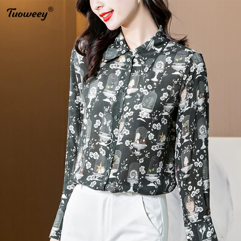 

Fashion Woman Blouses 2021 Spring Long Sleeve Women Shirts floral Blouse Shirt Office Work Wear Womens Tops And Blouses