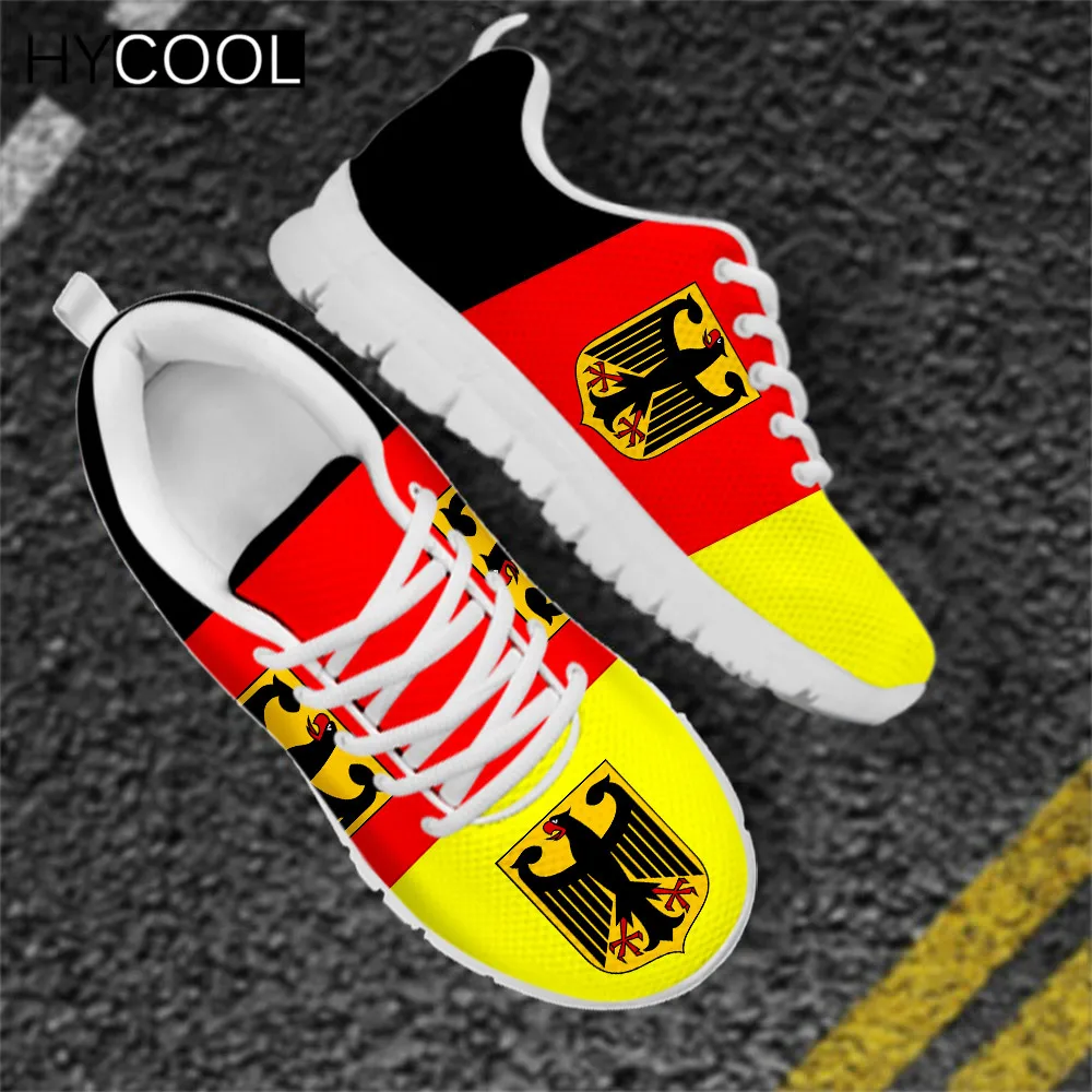 

HYCOOL Fashion Summer Lightweight Sports Shoe Germany Flag Printed Outdoor Basketball Walk Running Sneaker Casual Unisex Zapatos