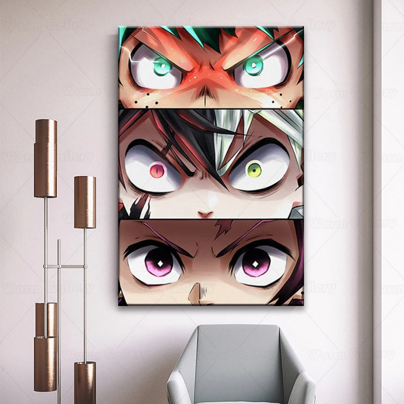 Декоративный фон на холсте с изображением аниме рассекающие демонов | Дом и сад