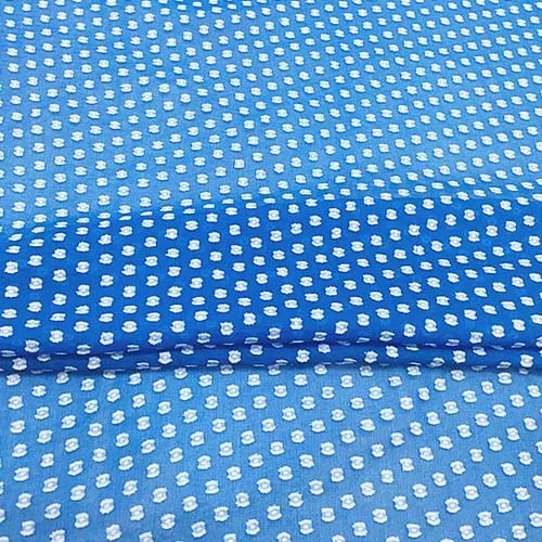 Специальная шелковая ткань с белым цветочным рисунком на синей нижней части