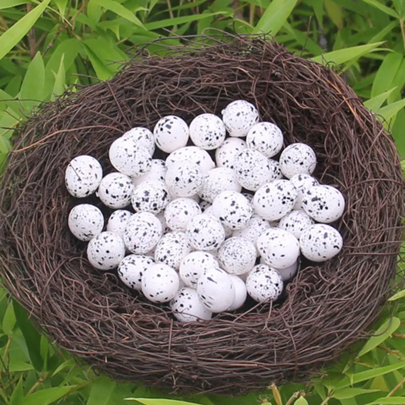 

Artificial Rattan Bird Nest Ornaments Party Decor Handmade Birdhouse Birdcage Easter Craft Simulation Eggs Garden Yard Props