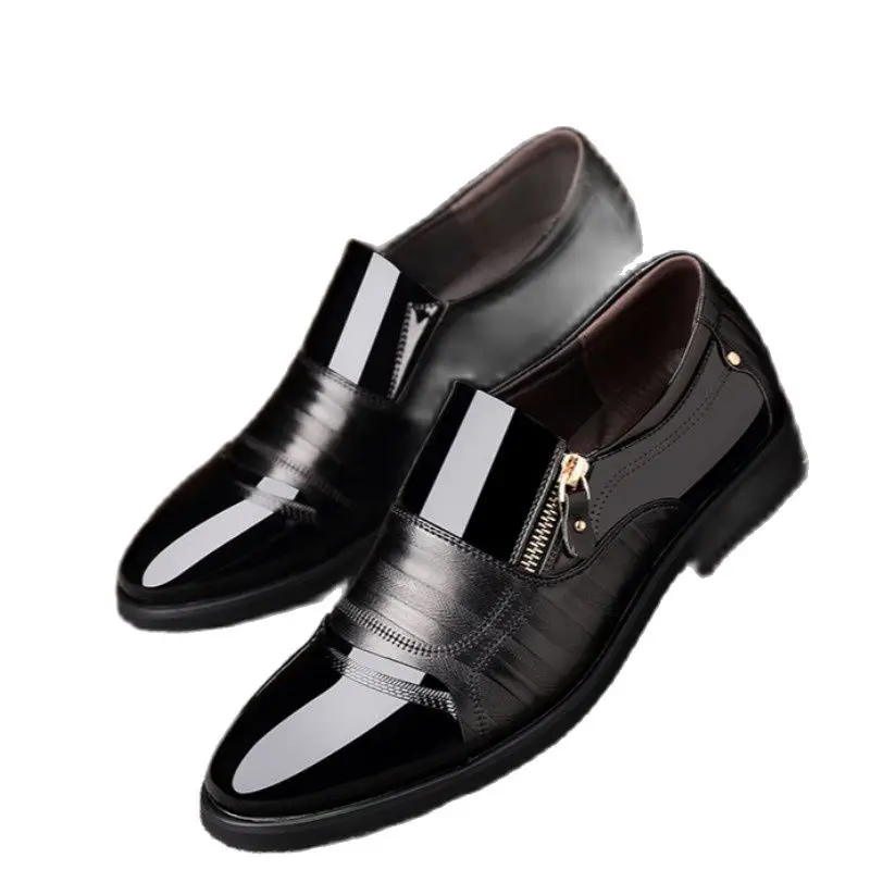 

New business men's shoes 2021 spring British Large Men's office leather shoes