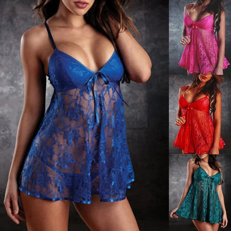2 шт женское нижнее белье кружева Babydoll Chemise Холтер v образный вырез Ночное Платье