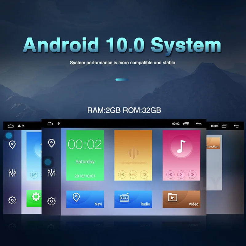 HD 2Din Android 10 2 + 32G автомобильный Радио стерео Мультимедийный плеер GPS RDS для