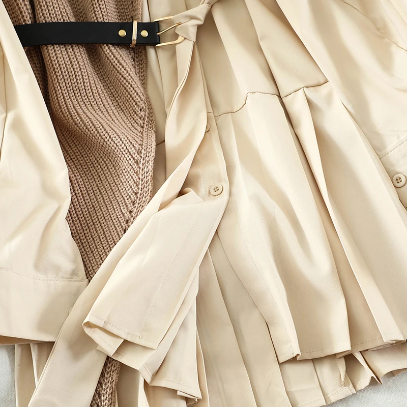 Верхняя одежда из двух частей для женщин уличная плиссированная юбка Мини-Платья