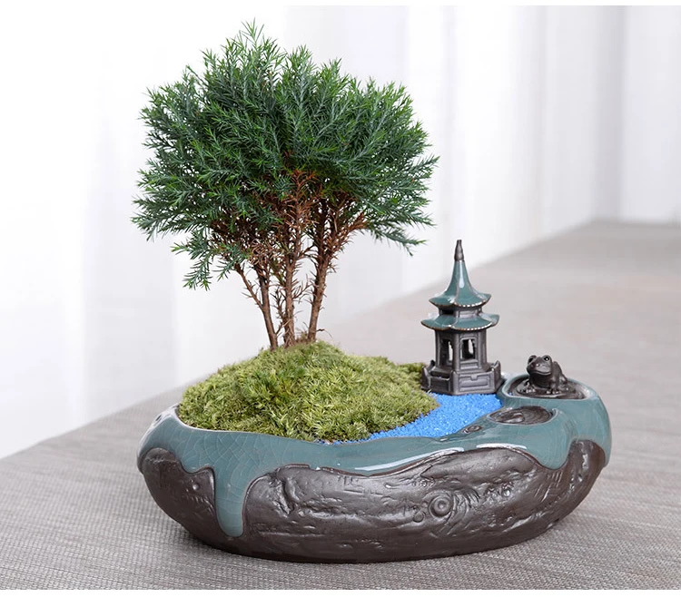 

F Bonsai Fairy Garden Ornament Ceramic Figure Ge Yao Zen Meaning Little Monk Micro Landscape Home Decoration Accessories Tea Pet